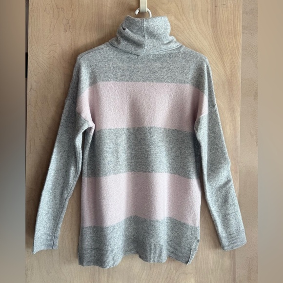 Benedetta B Italy Gray Pink Cowl Neck Wool Blend Sweater Tunic M-L - Picture 5 of 13